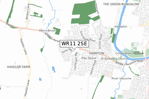 WR11 2SE map - small scale - OS Open Zoomstack (Ordnance Survey)