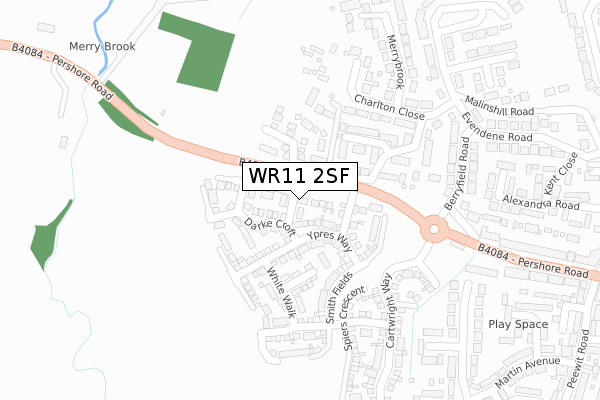 WR11 2SF map - large scale - OS Open Zoomstack (Ordnance Survey)