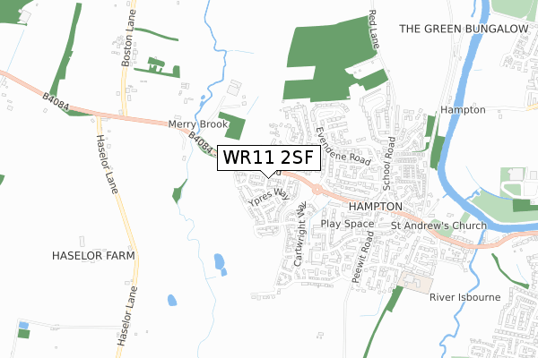 WR11 2SF map - small scale - OS Open Zoomstack (Ordnance Survey)