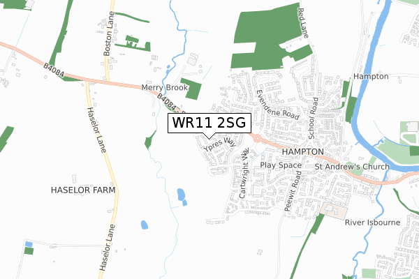 WR11 2SG map - small scale - OS Open Zoomstack (Ordnance Survey)
