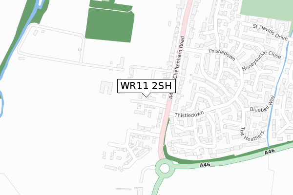 WR11 2SH map - large scale - OS Open Zoomstack (Ordnance Survey)