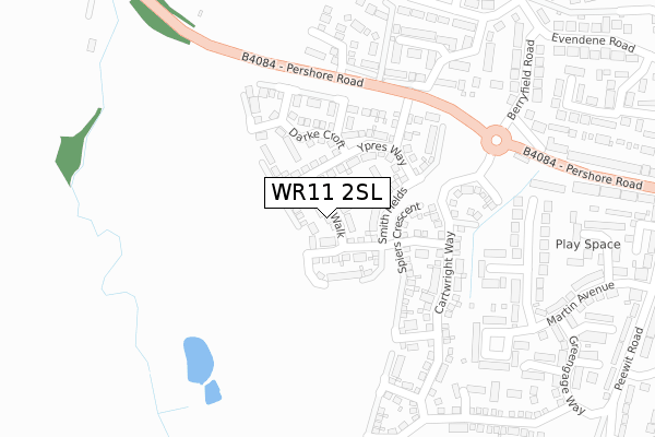 WR11 2SL map - large scale - OS Open Zoomstack (Ordnance Survey)