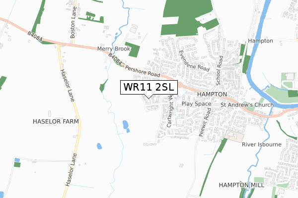 WR11 2SL map - small scale - OS Open Zoomstack (Ordnance Survey)