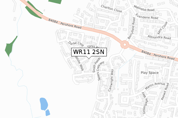 WR11 2SN map - large scale - OS Open Zoomstack (Ordnance Survey)