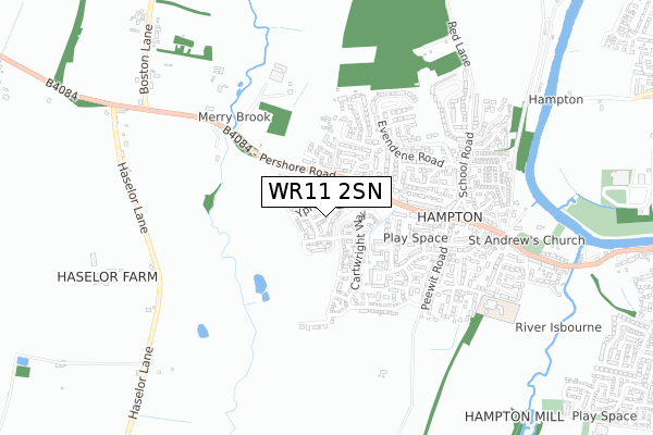 WR11 2SN map - small scale - OS Open Zoomstack (Ordnance Survey)