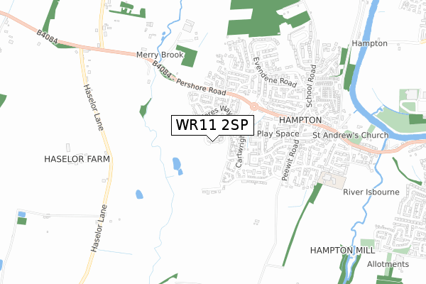WR11 2SP map - small scale - OS Open Zoomstack (Ordnance Survey)