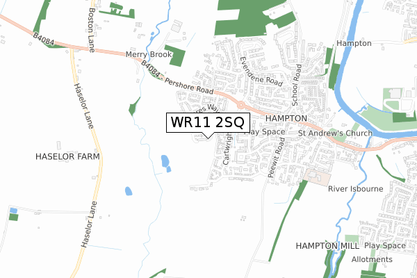 WR11 2SQ map - small scale - OS Open Zoomstack (Ordnance Survey) WR11 2SQ map - small scale - OS Open Zoomstack (Ordnance Survey)
