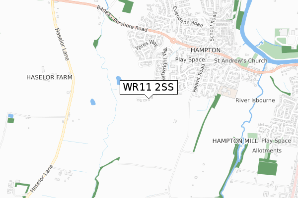 WR11 2SS map - small scale - OS Open Zoomstack (Ordnance Survey)