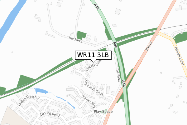 WR11 3LB map - large scale - OS Open Zoomstack (Ordnance Survey)