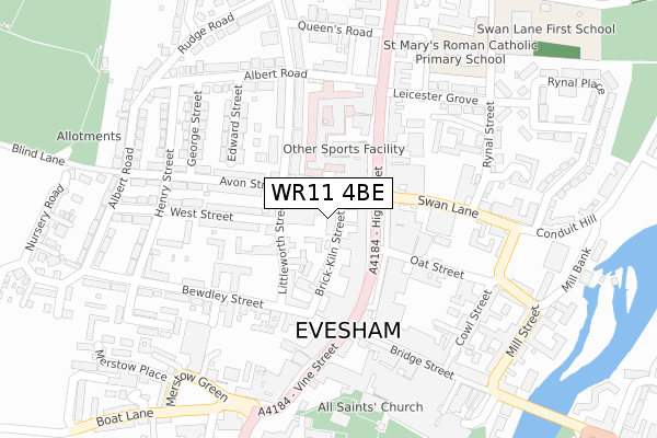WR11 4BE map - large scale - OS Open Zoomstack (Ordnance Survey) WR11 4BE map - large scale - OS Open Zoomstack (Ordnance Survey)