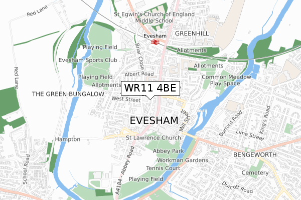 WR11 4BE map - small scale - OS Open Zoomstack (Ordnance Survey) WR11 4BE map - small scale - OS Open Zoomstack (Ordnance Survey)