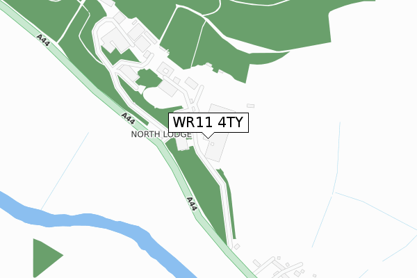 WR11 4TY map - large scale - OS Open Zoomstack (Ordnance Survey)