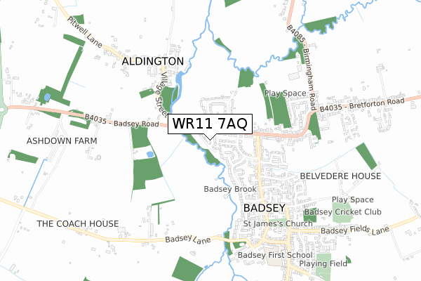 WR11 7AQ map - small scale - OS Open Zoomstack (Ordnance Survey) WR11 7AQ map - small scale - OS Open Zoomstack (Ordnance Survey)