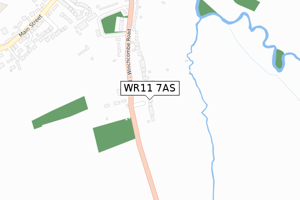WR11 7AS map - large scale - OS Open Zoomstack (Ordnance Survey)