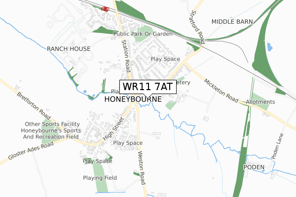 WR11 7AT map - small scale - OS Open Zoomstack (Ordnance Survey) WR11 7AT map - small scale - OS Open Zoomstack (Ordnance Survey)