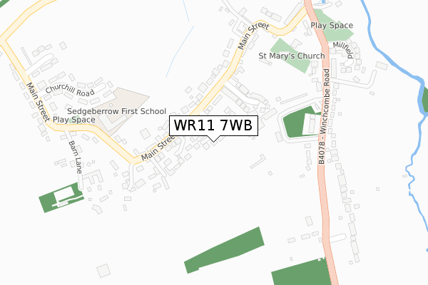 WR11 7WB map - large scale - OS Open Zoomstack (Ordnance Survey) WR11 7WB map - large scale - OS Open Zoomstack (Ordnance Survey)