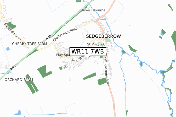 WR11 7WB map - small scale - OS Open Zoomstack (Ordnance Survey) WR11 7WB map - small scale - OS Open Zoomstack (Ordnance Survey)