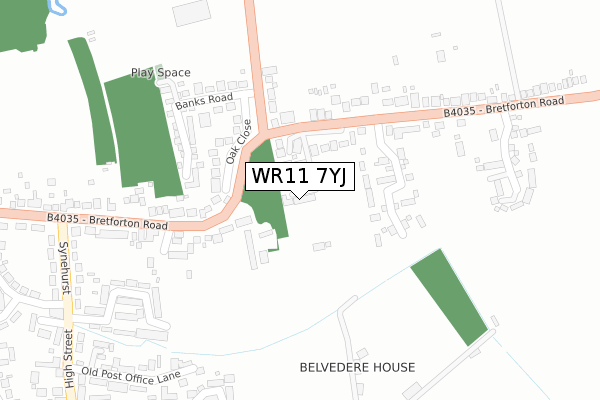 WR11 7YJ map - large scale - OS Open Zoomstack (Ordnance Survey) WR11 7YJ map - large scale - OS Open Zoomstack (Ordnance Survey)