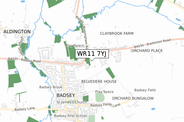 WR11 7YJ map - small scale - OS Open Zoomstack (Ordnance Survey) WR11 7YJ map - small scale - OS Open Zoomstack (Ordnance Survey)