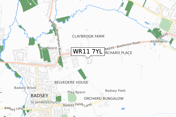 WR11 7YL map - small scale - OS Open Zoomstack (Ordnance Survey) WR11 7YL map - small scale - OS Open Zoomstack (Ordnance Survey)
