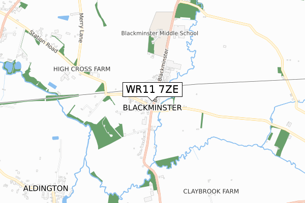 WR11 7ZE map - small scale - OS Open Zoomstack (Ordnance Survey) WR11 7ZE map - small scale - OS Open Zoomstack (Ordnance Survey)