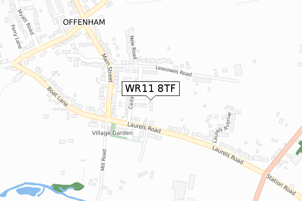 WR11 8TF map - large scale - OS Open Zoomstack (Ordnance Survey)