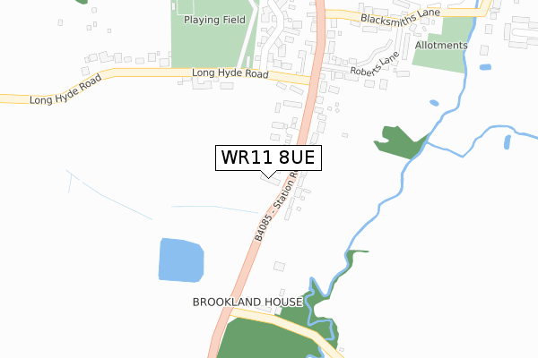 WR11 8UE map - large scale - OS Open Zoomstack (Ordnance Survey)