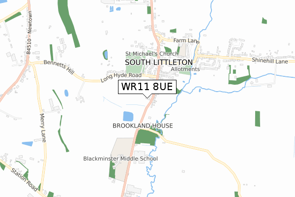 WR11 8UE map - small scale - OS Open Zoomstack (Ordnance Survey)