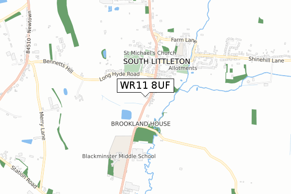 WR11 8UF map - small scale - OS Open Zoomstack (Ordnance Survey)