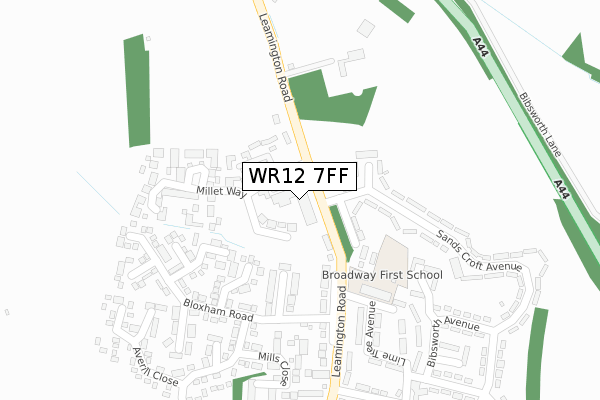 WR12 7FF map - large scale - OS Open Zoomstack (Ordnance Survey)