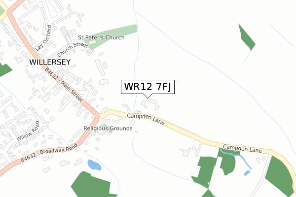 WR12 7FJ map - large scale - OS Open Zoomstack (Ordnance Survey) WR12 7FJ map - large scale - OS Open Zoomstack (Ordnance Survey)
