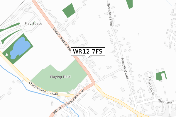 WR12 7FS map - large scale - OS Open Zoomstack (Ordnance Survey)