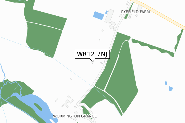 WR12 7NJ map - large scale - OS Open Zoomstack (Ordnance Survey)