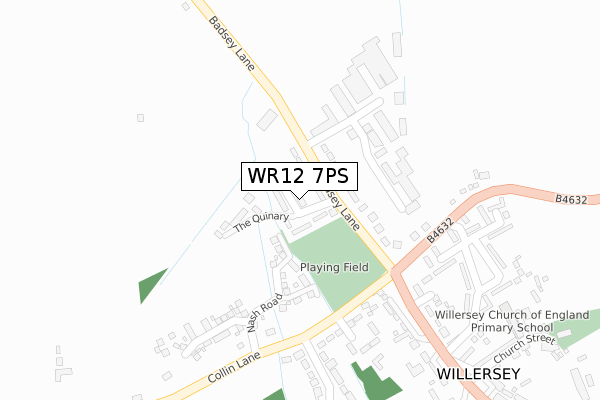WR12 7PS map - large scale - OS Open Zoomstack (Ordnance Survey)
