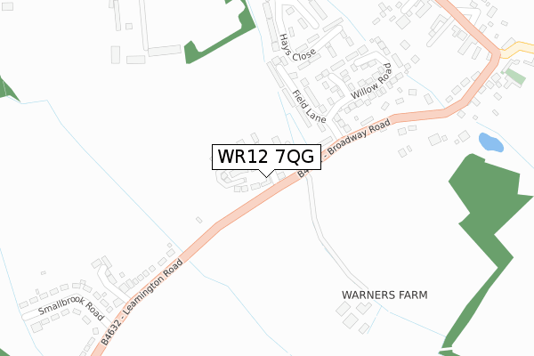WR12 7QG map - large scale - OS Open Zoomstack (Ordnance Survey)