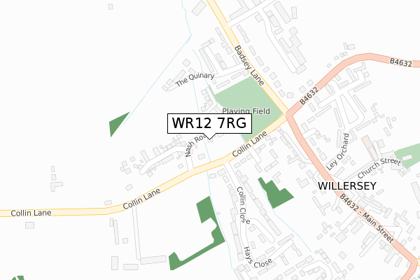 WR12 7RG map - large scale - OS Open Zoomstack (Ordnance Survey)