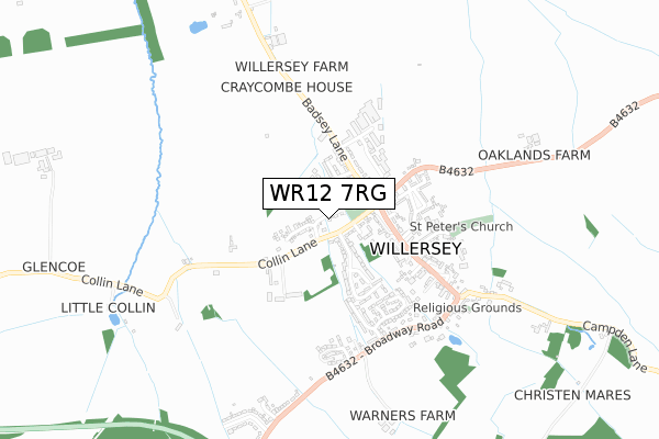 WR12 7RG map - small scale - OS Open Zoomstack (Ordnance Survey) WR12 7RG map - small scale - OS Open Zoomstack (Ordnance Survey)