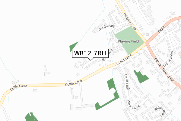 WR12 7RH map - large scale - OS Open Zoomstack (Ordnance Survey)