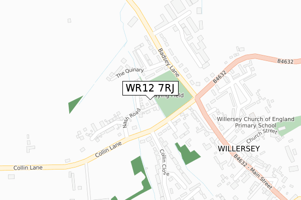 WR12 7RJ map - large scale - OS Open Zoomstack (Ordnance Survey)