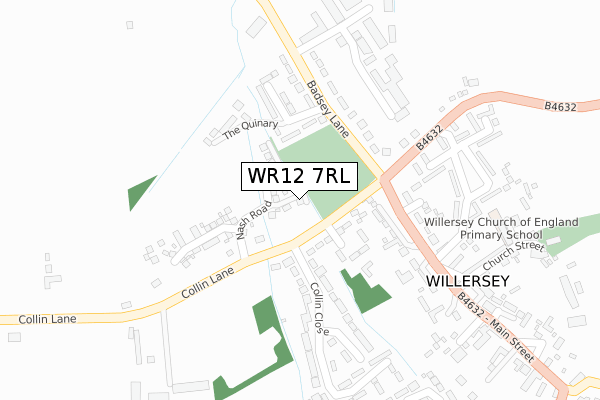WR12 7RL map - large scale - OS Open Zoomstack (Ordnance Survey)