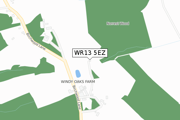 WR13 5EZ map - large scale - OS Open Zoomstack (Ordnance Survey)