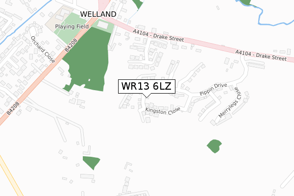 WR13 6LZ map - large scale - OS Open Zoomstack (Ordnance Survey)