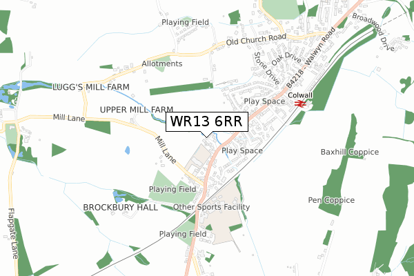 WR13 6RR map - small scale - OS Open Zoomstack (Ordnance Survey) WR13 6RR map - small scale - OS Open Zoomstack (Ordnance Survey)