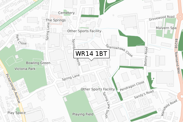 WR14 1BT map - large scale - OS Open Zoomstack (Ordnance Survey) WR14 1BT map - large scale - OS Open Zoomstack (Ordnance Survey)