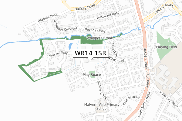 WR14 1SR map - large scale - OS Open Zoomstack (Ordnance Survey) WR14 1SR map - large scale - OS Open Zoomstack (Ordnance Survey)