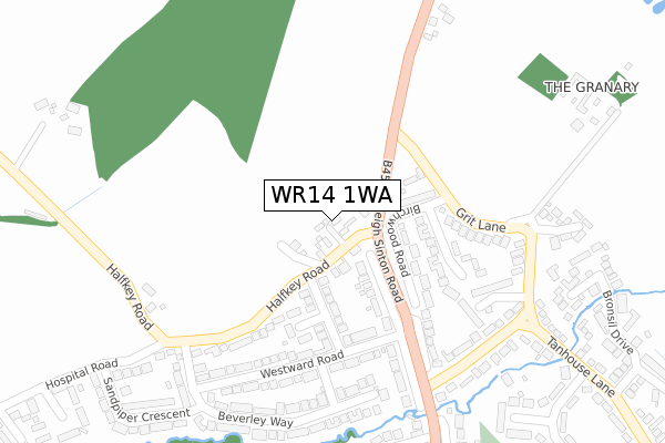 WR14 1WA map - large scale - OS Open Zoomstack (Ordnance Survey) WR14 1WA map - large scale - OS Open Zoomstack (Ordnance Survey)