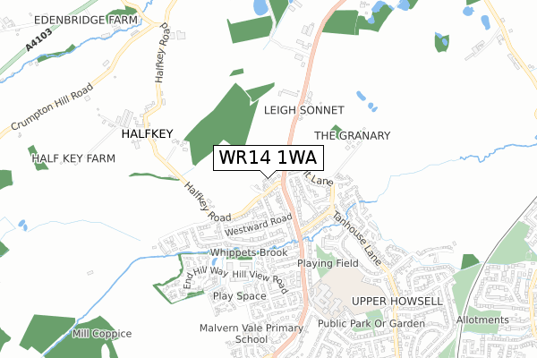 WR14 1WA map - small scale - OS Open Zoomstack (Ordnance Survey) WR14 1WA map - small scale - OS Open Zoomstack (Ordnance Survey)