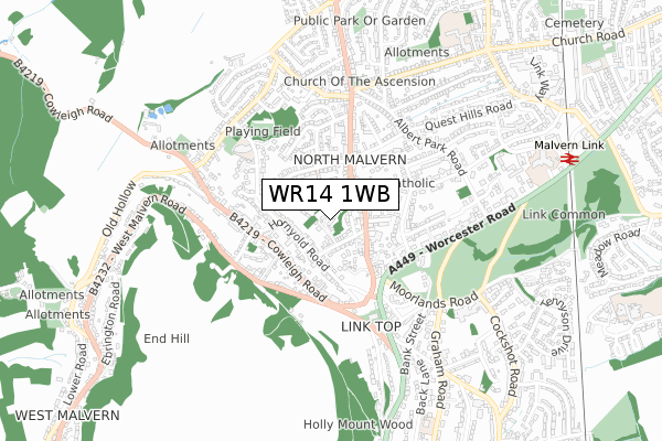 WR14 1WB map - small scale - OS Open Zoomstack (Ordnance Survey) WR14 1WB map - small scale - OS Open Zoomstack (Ordnance Survey)