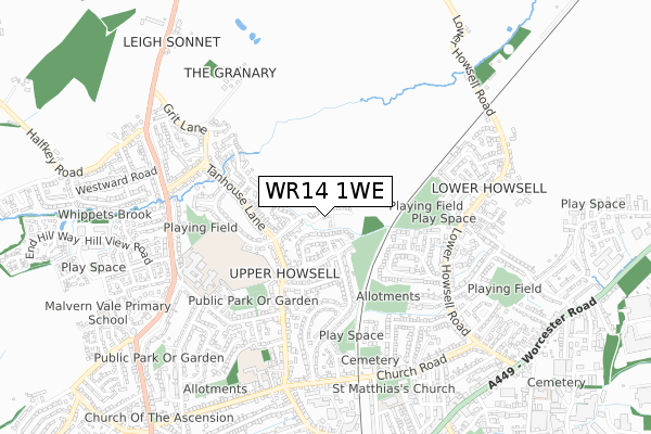 WR14 1WE map - small scale - OS Open Zoomstack (Ordnance Survey) WR14 1WE map - small scale - OS Open Zoomstack (Ordnance Survey)