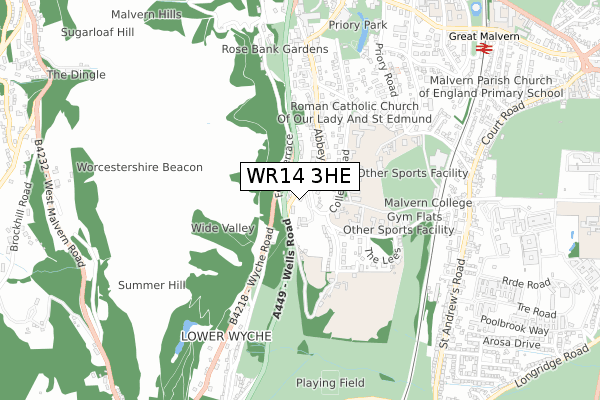 WR14 3HE map - small scale - OS Open Zoomstack (Ordnance Survey) WR14 3HE map - small scale - OS Open Zoomstack (Ordnance Survey)
